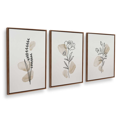 Croquis de fleurs froides, ensemble de 3 impressions