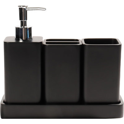 4-piece Black Bathroom Accessories Set 