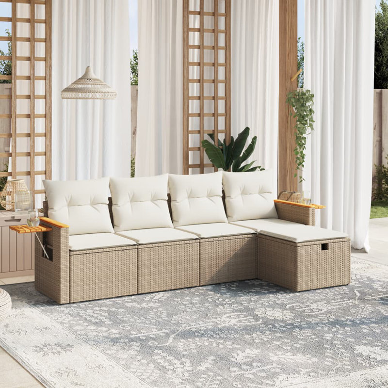 Ensemble de canapé de jardin Vidaxl beige, blanc crème