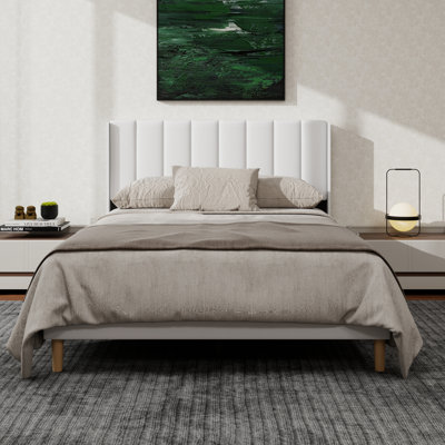 Structure de lit plateforme tapissier avec oreilles