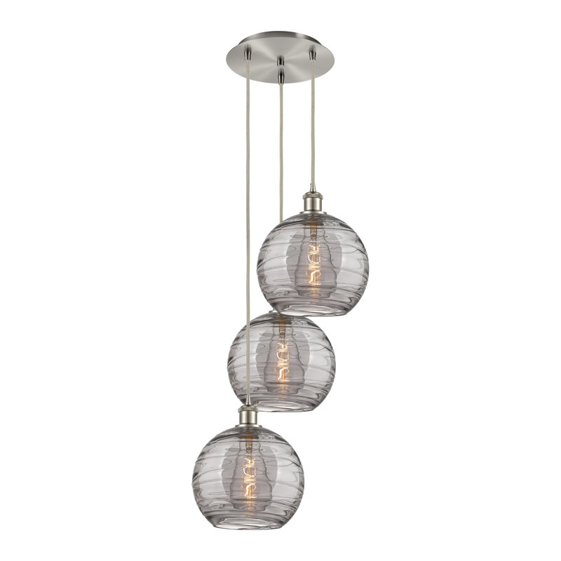Luminaire suspendu 3 lumières Ellington, H 35,63 po x l 16,5 po x P 16,5 po, Nickel satiné brossé