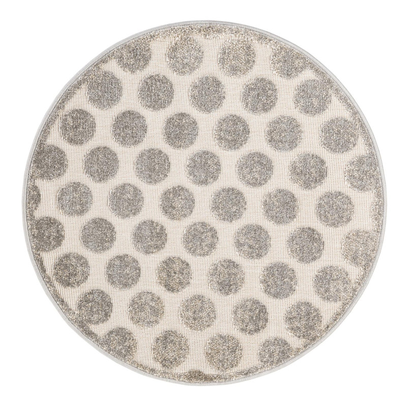 Tapis intérieur / extérieur Sabrina Soto Dots, Rond 3 pi 1 po
