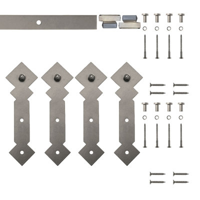 Diamond Mini Standard Double Track Barn Door Hardware Kit (Door Not Included)