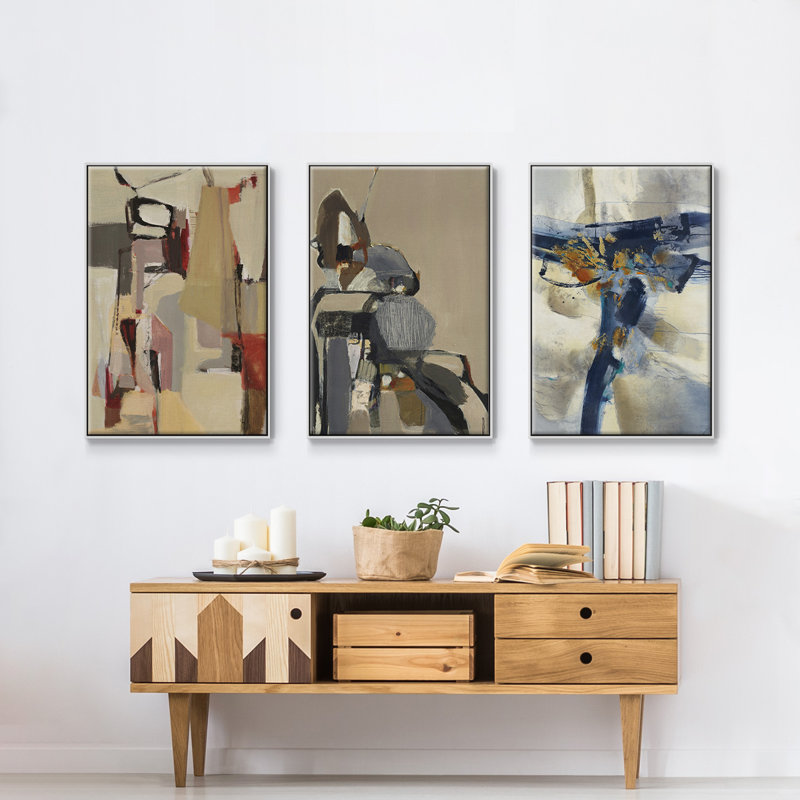 " Blast " 3 - Pieces, White Framed, 27" H x 54" W x 2" D
