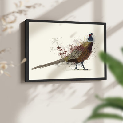 Pheasant Splash 2 -Framed Print - Restickable