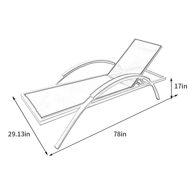 Chaise longue de jardin pour l'extérieur, Noir