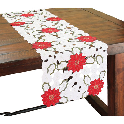 Samsel Embroidered Cutwork Table Runner