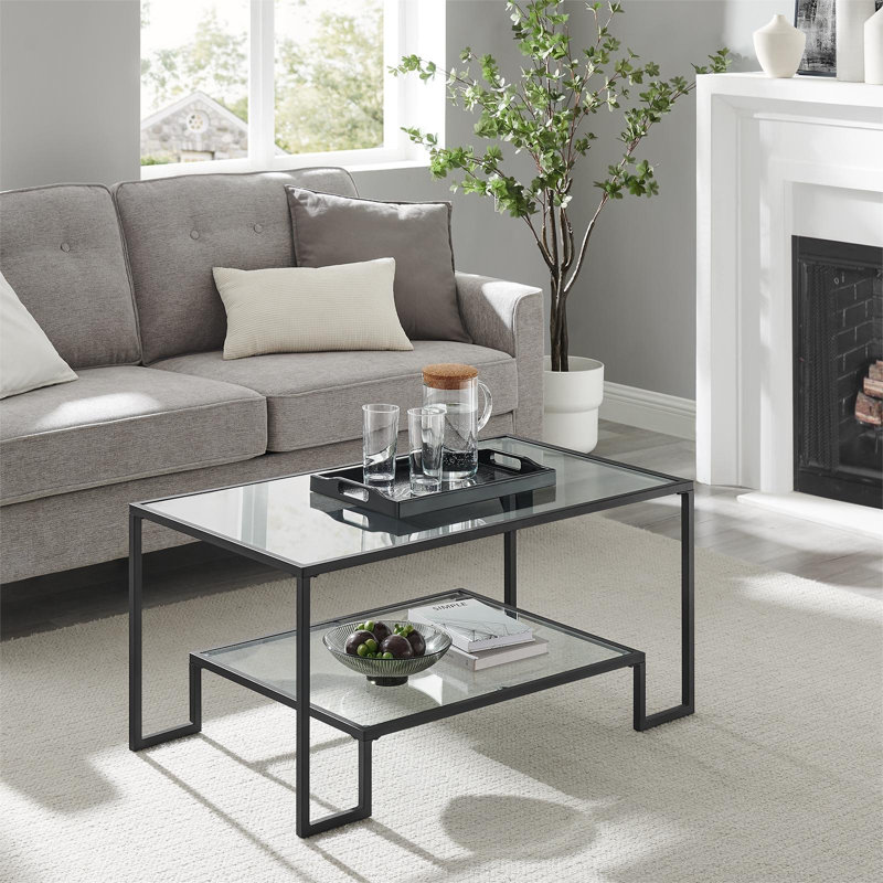Gus Frame Coffee Table with Storage, Black