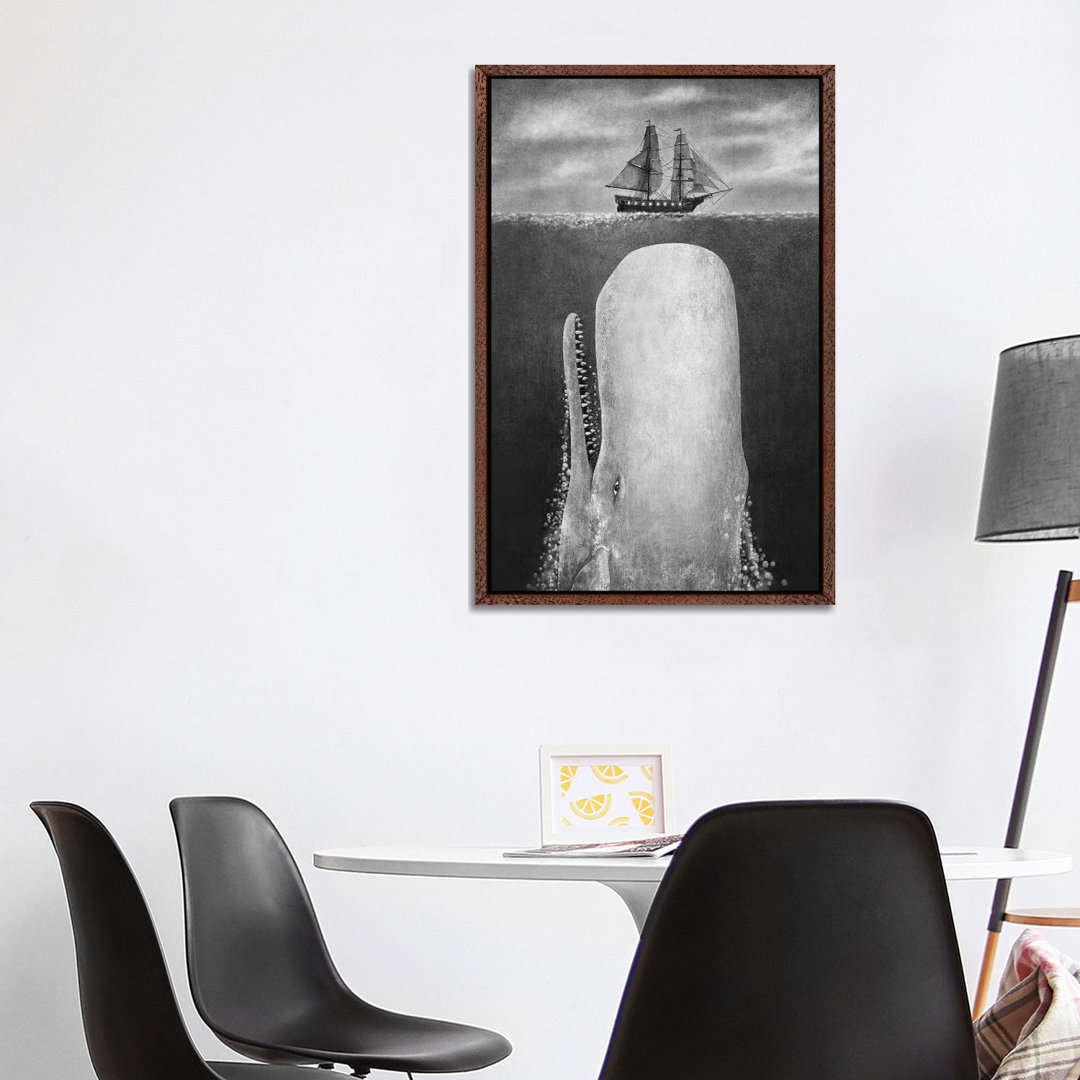 The Whale Grayscale von Terry Fan - Galerie-verpackte Leinwand Giclée