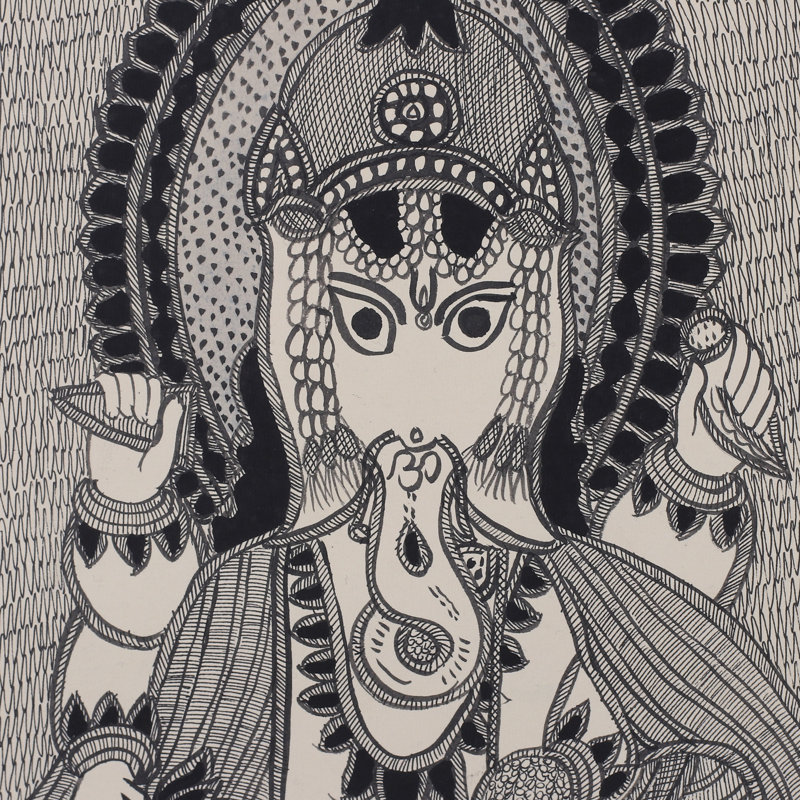 Bungalow Ganesha Madhubani peint à la main Bungalow Rose