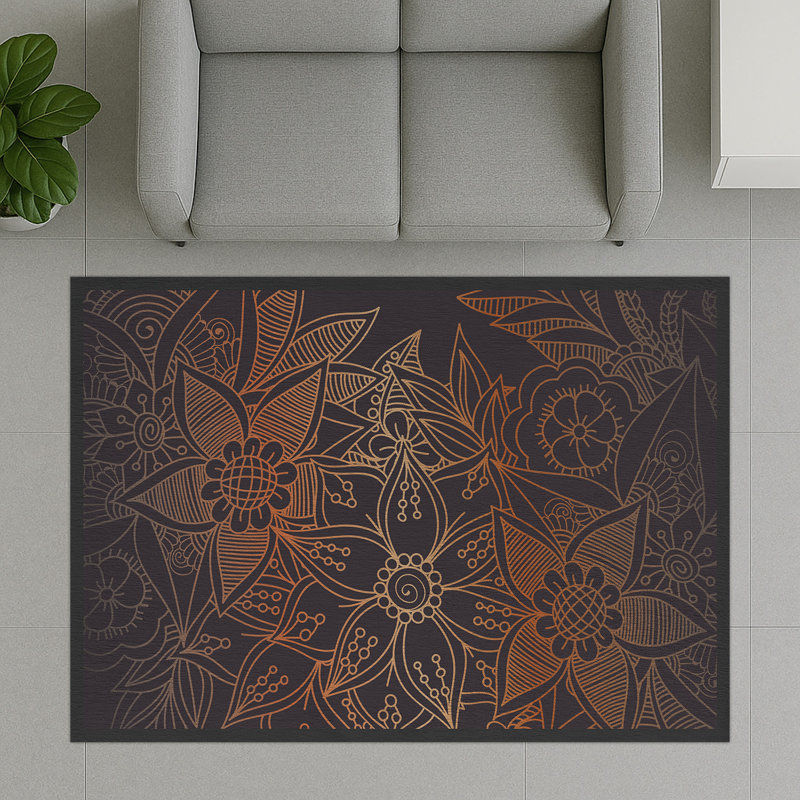 Floral Area Rug, Runner 70 x 140 cm