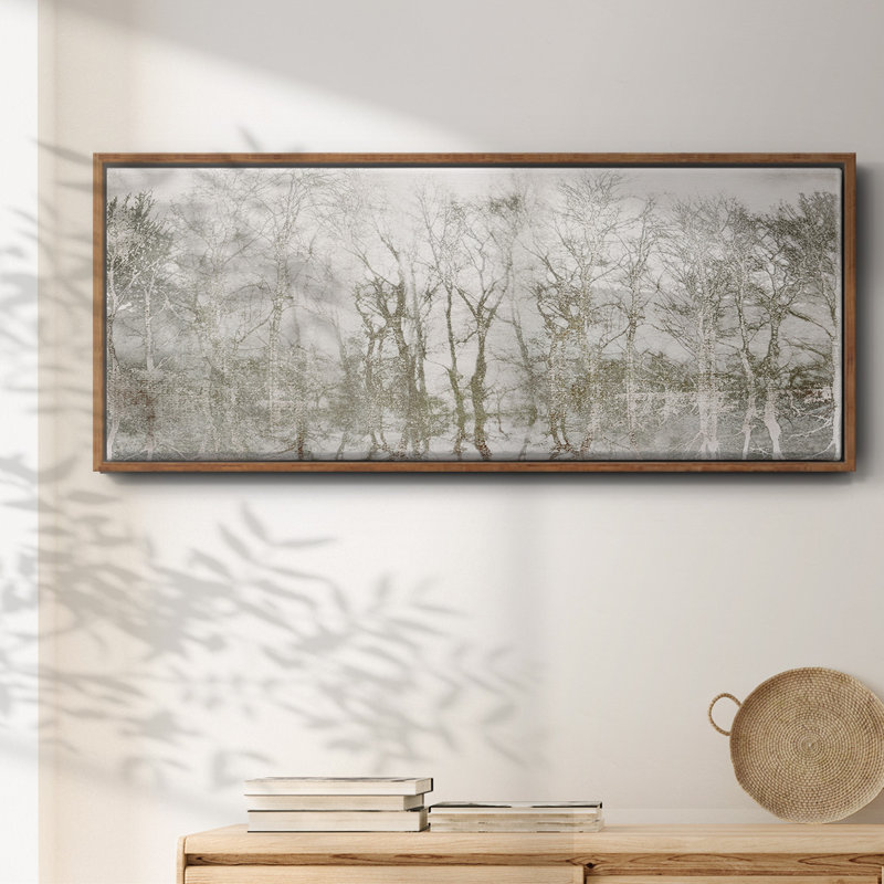 Shimmering Trees- Framed Canvas, 12" H x 30" W