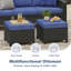 Un canapé trois places + deux chaises pivotantes + deux tabourets de pieds + une table d'appoint (lien 2)