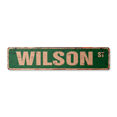 Wilson Street Sign Heavy Duty Plastic 4" X 18"