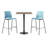 KFI Studios Square 30" x 30" x 41"H Bistro Table Set, 1 Table, 2 Stools, White Table, Grey Shell-93623416-93623415