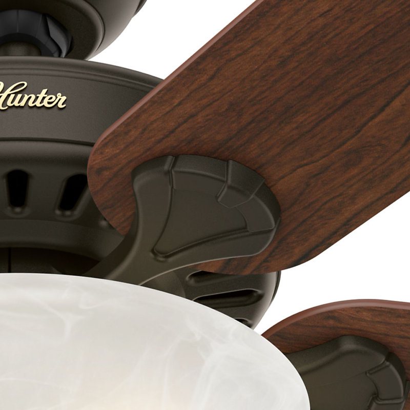 Pro's Best 52" 5 - Blade Ceiling Fan with Pull Chain and Light Kit Included, Bronze