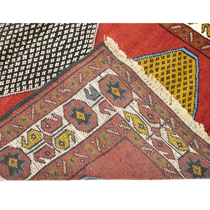 Tapis oriental tribal noué à la main 4 pi x 6 pi