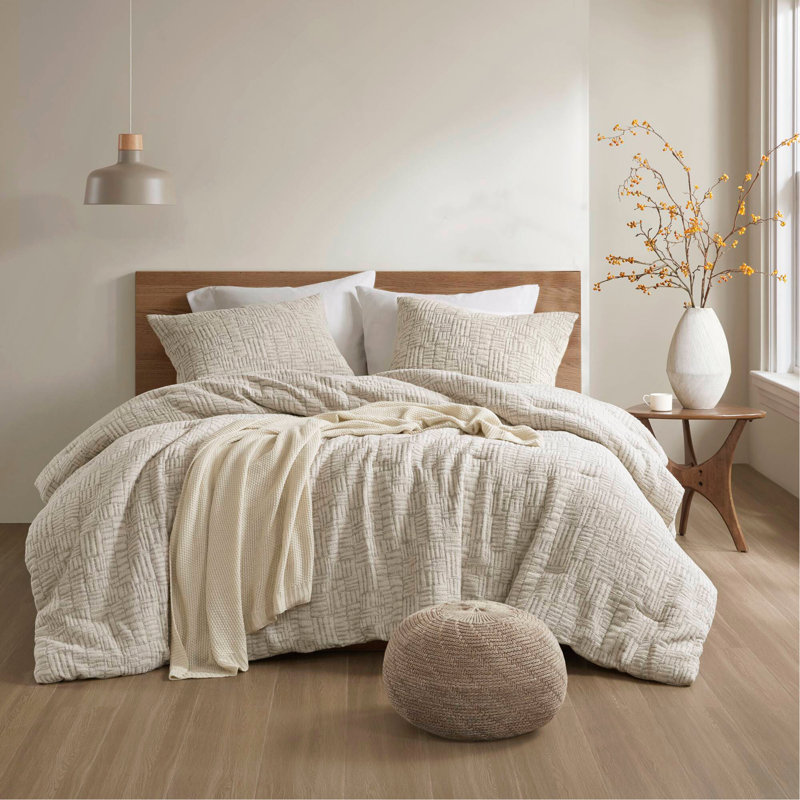 3 Piece Oversized Cotton Matelasse Comforter Set