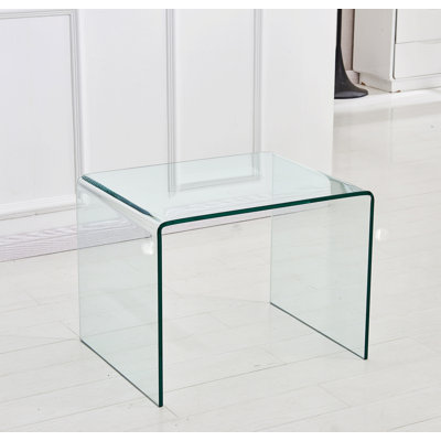 Versatile Transparent Tempered Glass End Table for Various Settings