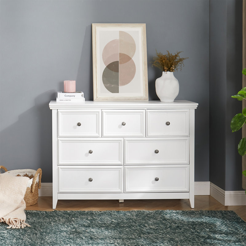 Commode 7 tiroirs Modern, Blanc