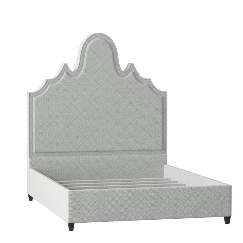 Amalie Upholstered Bed, King, Gigi Robins Egg, Brown Mahogany