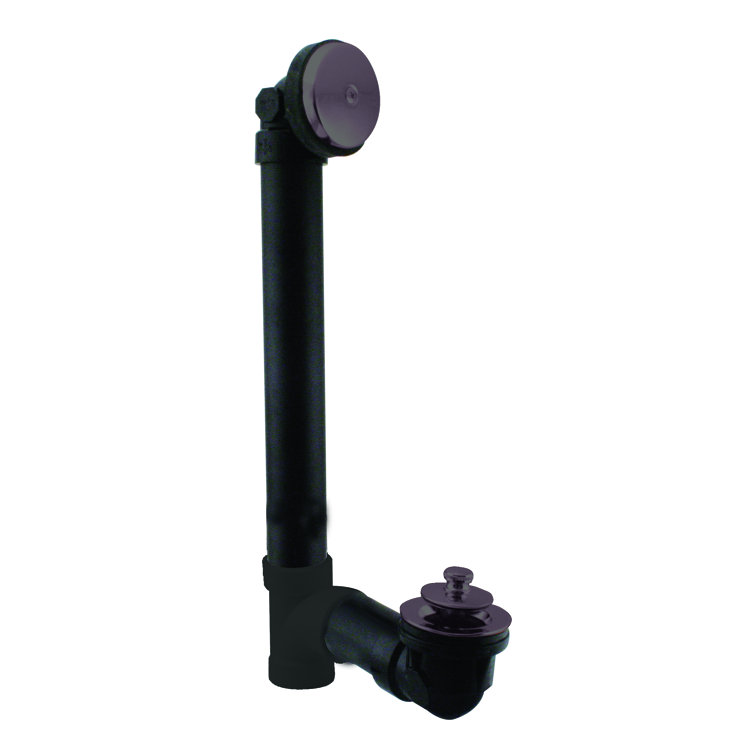 Twist and Close ABS Leg Tub Drain With 2-Hole Overflow