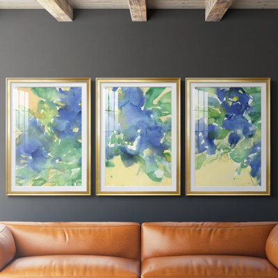 Fanciful Flora I  -Custom Framed  Premium Print W Matt - 3 Pieces
