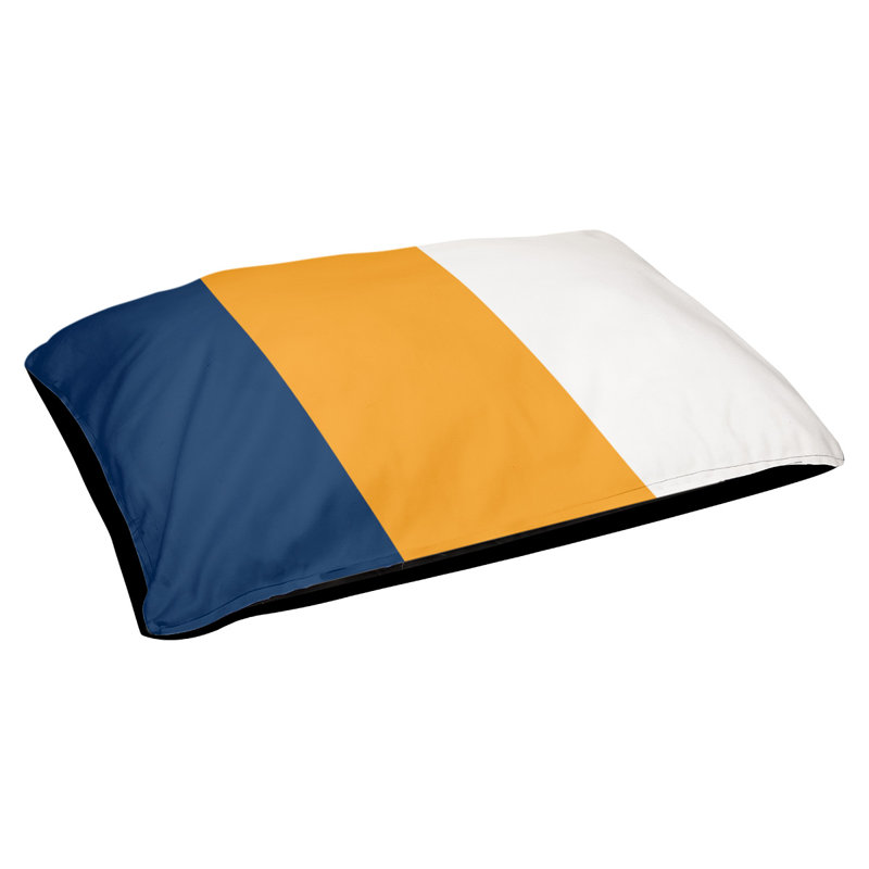 Coussin extérieur Utah, Très grand (l 50 po x P 40 po x H 17 po), Bleu marine / or / blanc