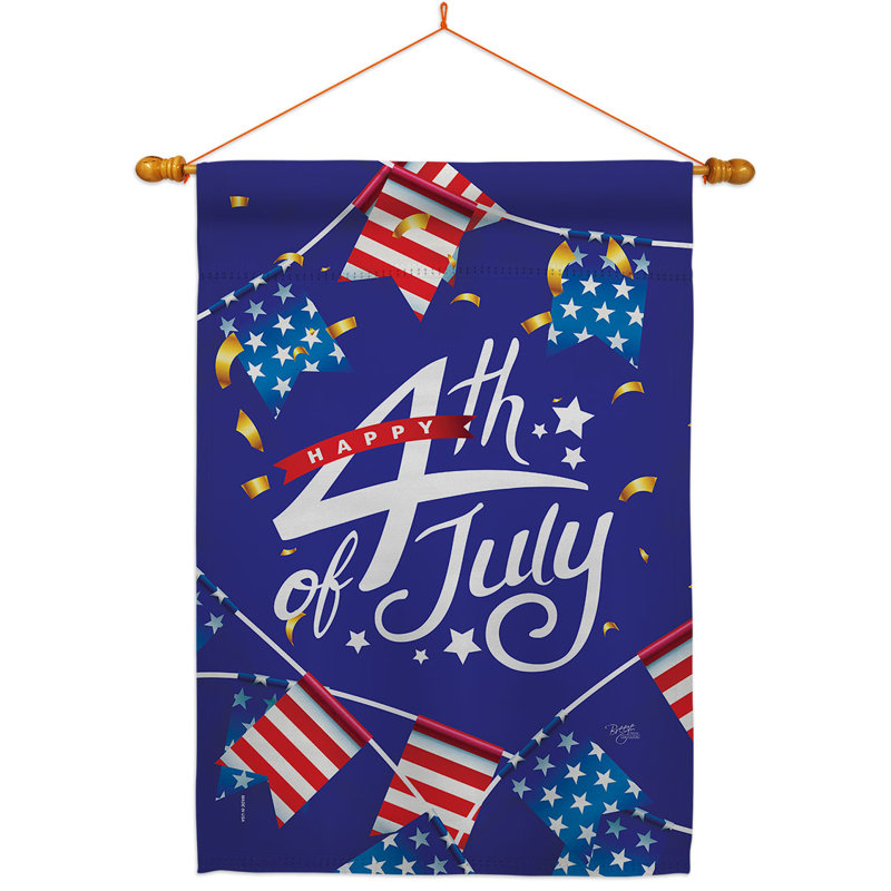 Double Sided 40'' H x 28'' W Polyester Independence Day Flag Set