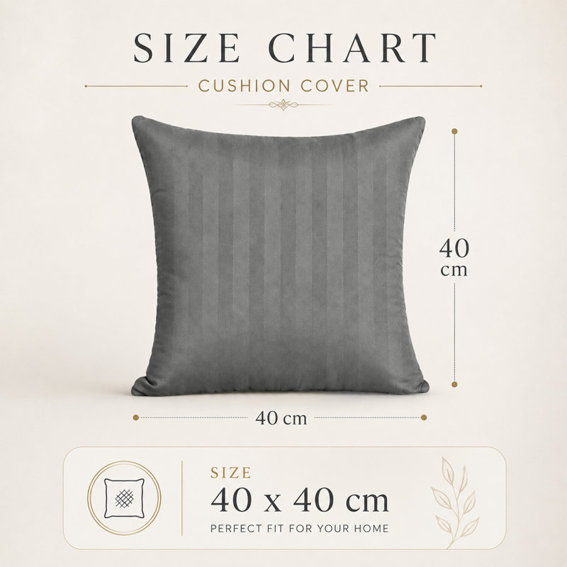 Microfiber Stripe Cushion Cases Sofa coach throw, CHARCOAL