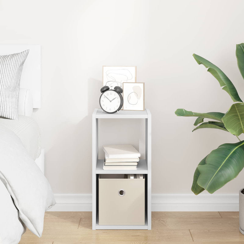 25.5cm W Composite Bedside Table, White