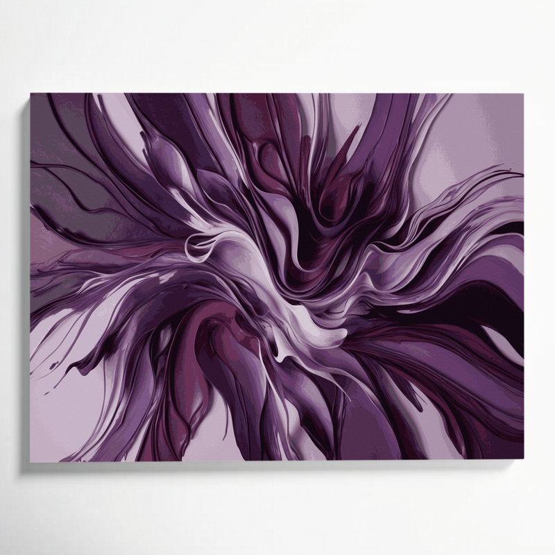 «Lyrical Abstraction 35», art mural sur toile mauve, H 12 po x l 18 po