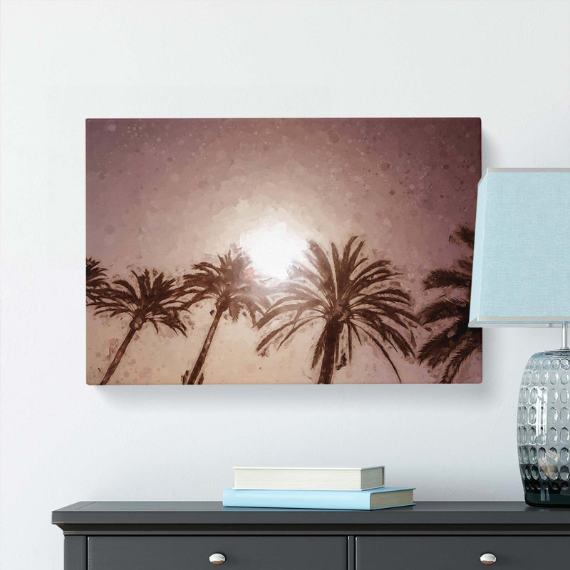 Palm Trees In The Evening In Abstract - Wrapped Canvas, 35cm H x 50cm W x 3cm D