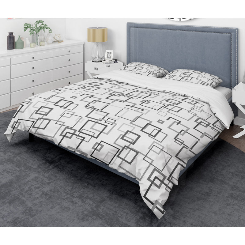 Ensemble de housse de couette abstract rétro ii mid-century, Housse de couette très grand + 2 taies décoratives
