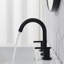Robinet de lavabo de salle de bain noir à entraxe de 8 pouces pour 3 trous avec bonde escamotable-91260704