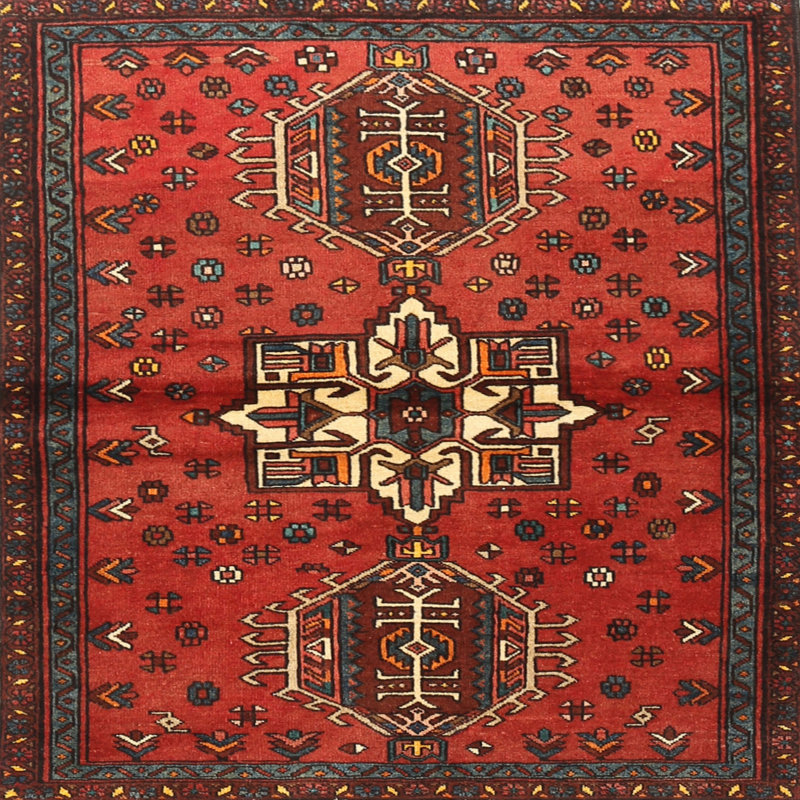Tapis rouge à motif sud-ouest, Rond 5 pi