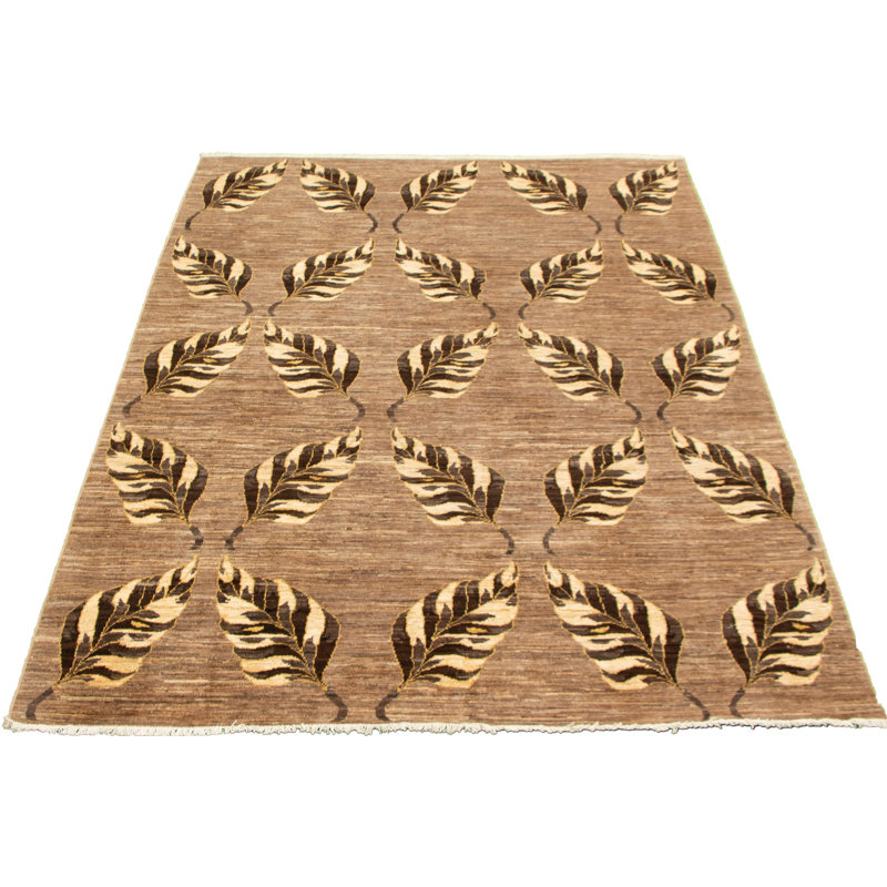 Tapis unique en laine noué à la main brun clair de style nouvel âge de 18 pi 6 po 2 po x 8 pi 10 po pako nouvel âge