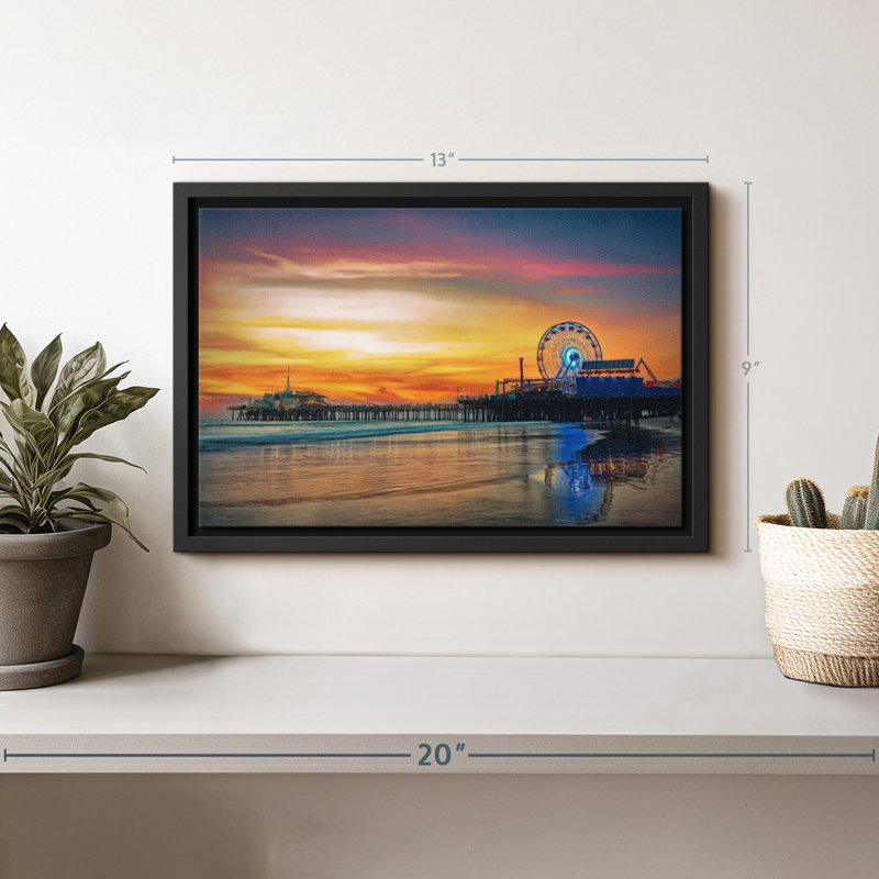Plage «Santa Monica Pier Sunset», H 9 po x l 13 po