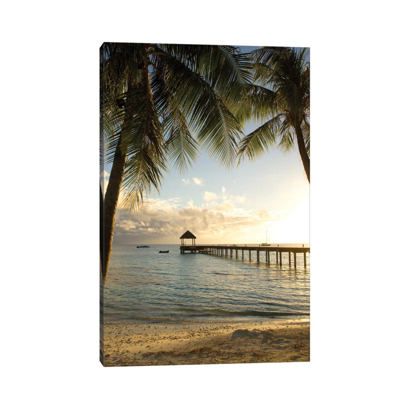 Pier And Palm by Danita Delimont - Wrapped Canvas Print, 20.32 cm H x 30.48 cm W