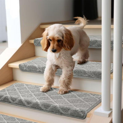Bullnose Carpet Stair Treads Landing Mat for Wooden Steps Indoor