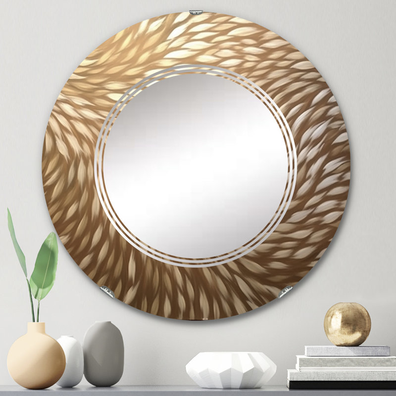 Krosby - Miroir mural moderne rond, 24 po x 24 po