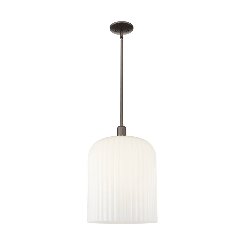 Downtown Urban - Voile de mariée - Mini-luminaire suspendu 1 tige, H 18 po x l 12 po x P 12 po, Blanc brillant
