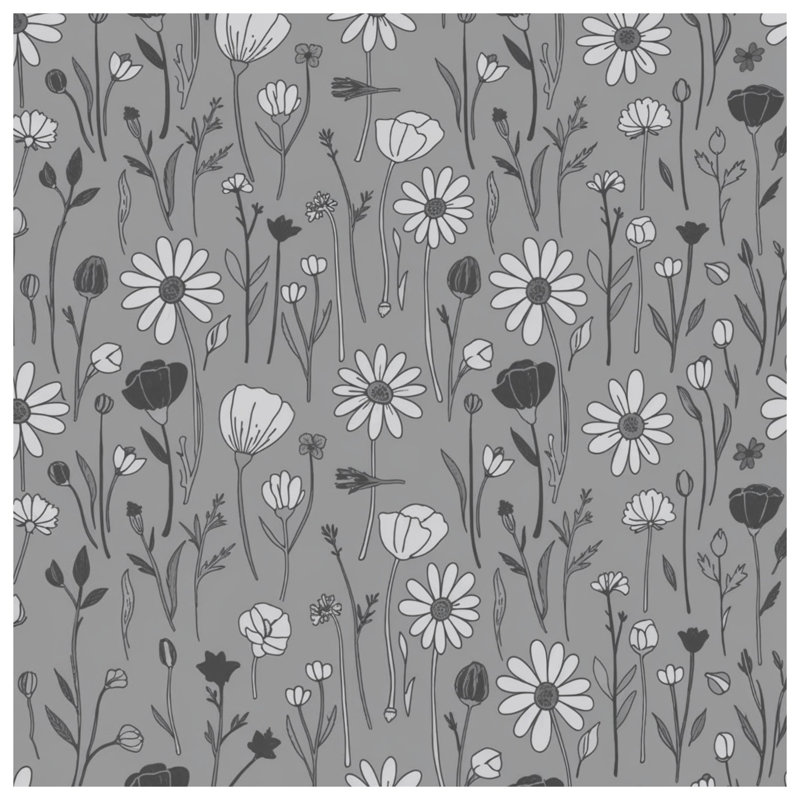 Rideaux de douche monochrome à motif floral très longs, L 70 po x H 72 po