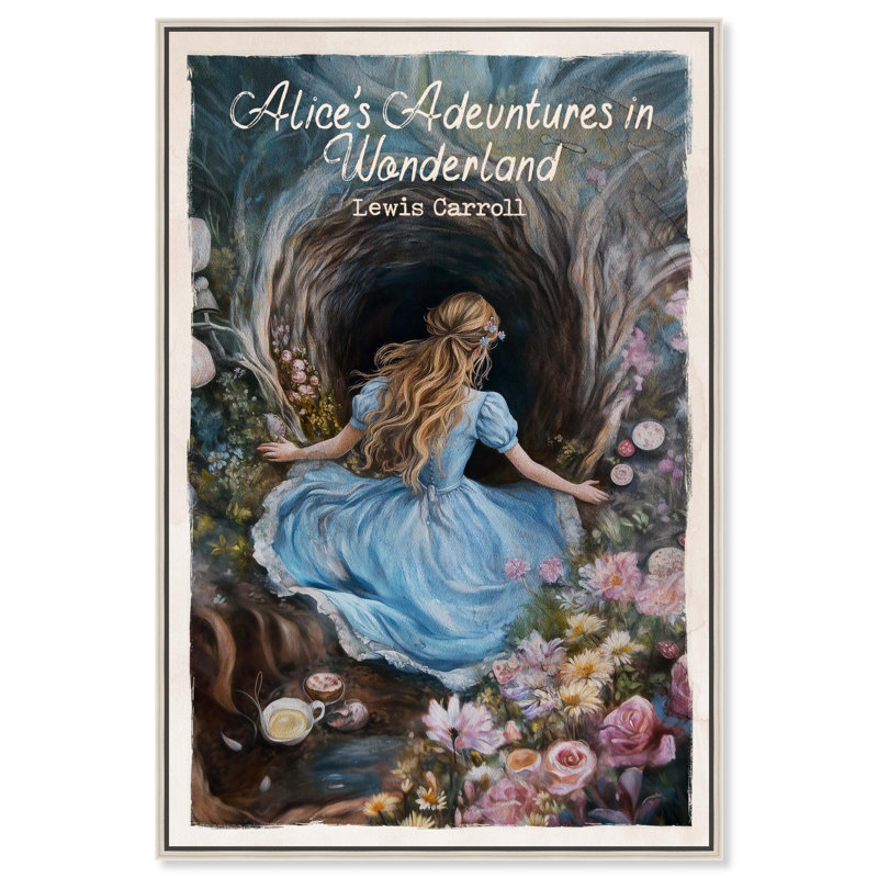 Art classique sur toile, Alice , Noir, H 16 po x l 11 po, Cadre flottant