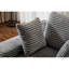 Méridienne surdimensionnée, canapé-lit en velours côtelé avec coussins décoratifs, gris, ergonomique, sans assemblage pour le canapé-lit douillet - rembourré de mousse à mémoire de forme, accoudoirs larges,-632001269