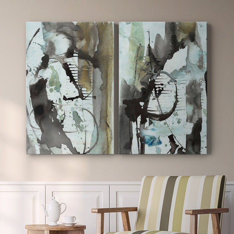 «Lyrical Abstract I», toile tendue avec châssis de qualité supérieure, prête à être accrochée, H 48 po x l 64 po