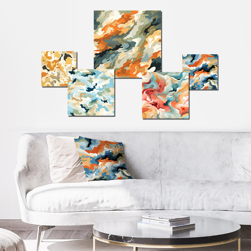 Daden - Ensemble d'art mural camouflage de 5