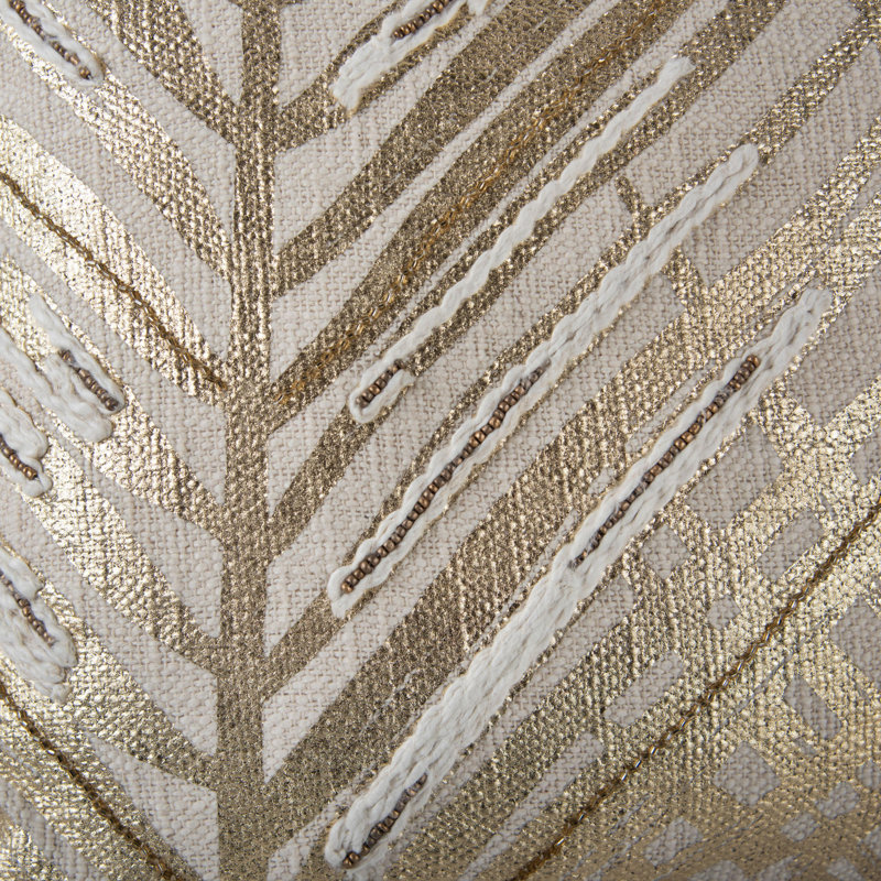Coussin 100% coton, Polyester, Or / naturel