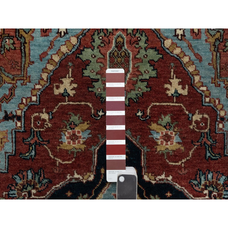 Tapis oriental rouge en laine noué à la main 3 pi 1 po x 5 pi 2 po - MOA10291500