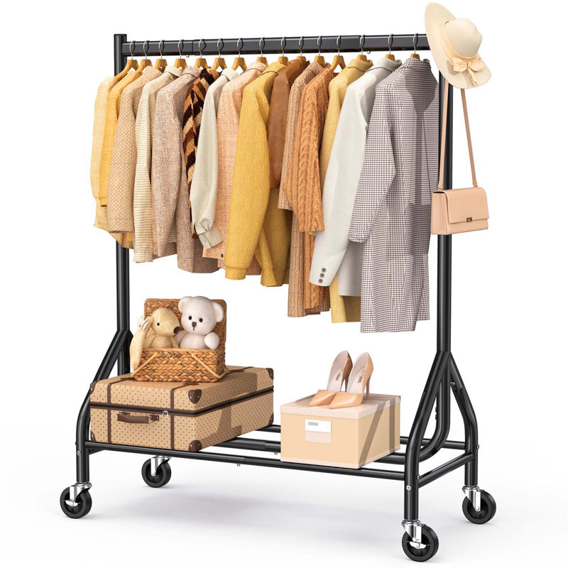 Bonville 110cm Rolling Clothing Rack, Silver